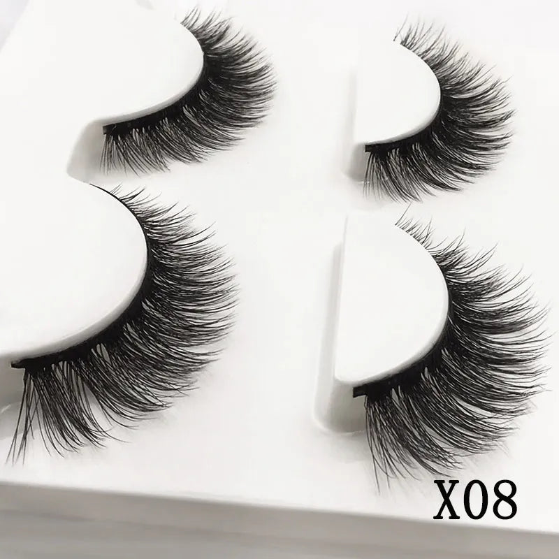 SHIDISHANGPIN 3 pairs natural false eyelashes fake lashes long makeup 3d mink lashes eyelash extension mink eyelashes for beauty