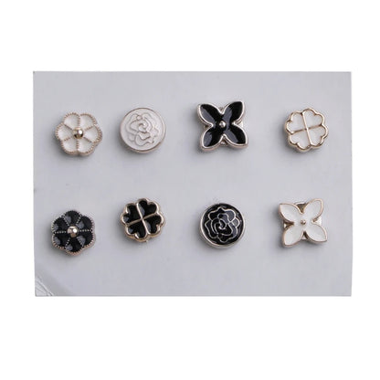 Magnet Pins No-snag 8 Pcs Set  Strong Metal Plating Rose Bow knot Crown Round Scarf Accessories