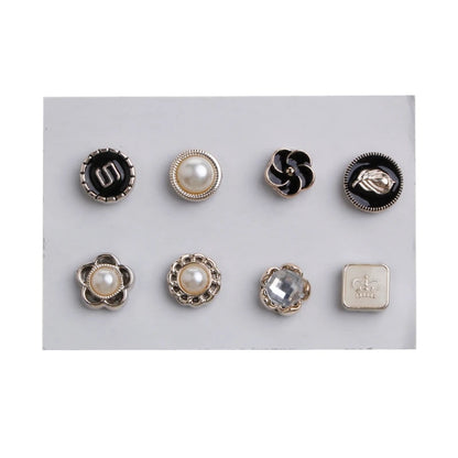 Magnet Pins No-snag 8 Pcs Set  Strong Metal Plating Rose Bow knot Crown Round Scarf Accessories