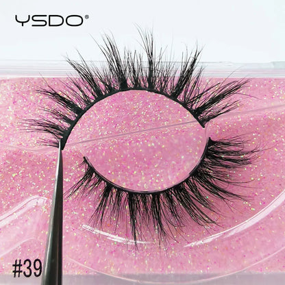 YSDO 1 Pair 3D Mink Eyelashes Cruelty Free Lashes Fluffy Full Strip Thick False Eyelashes Cils Makeup Dramatic Real Mink Lashes