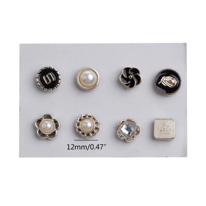 Magnet Pins No-snag 8 Pcs Set  Strong Metal Plating Rose Bow knot Crown Round Scarf Accessories