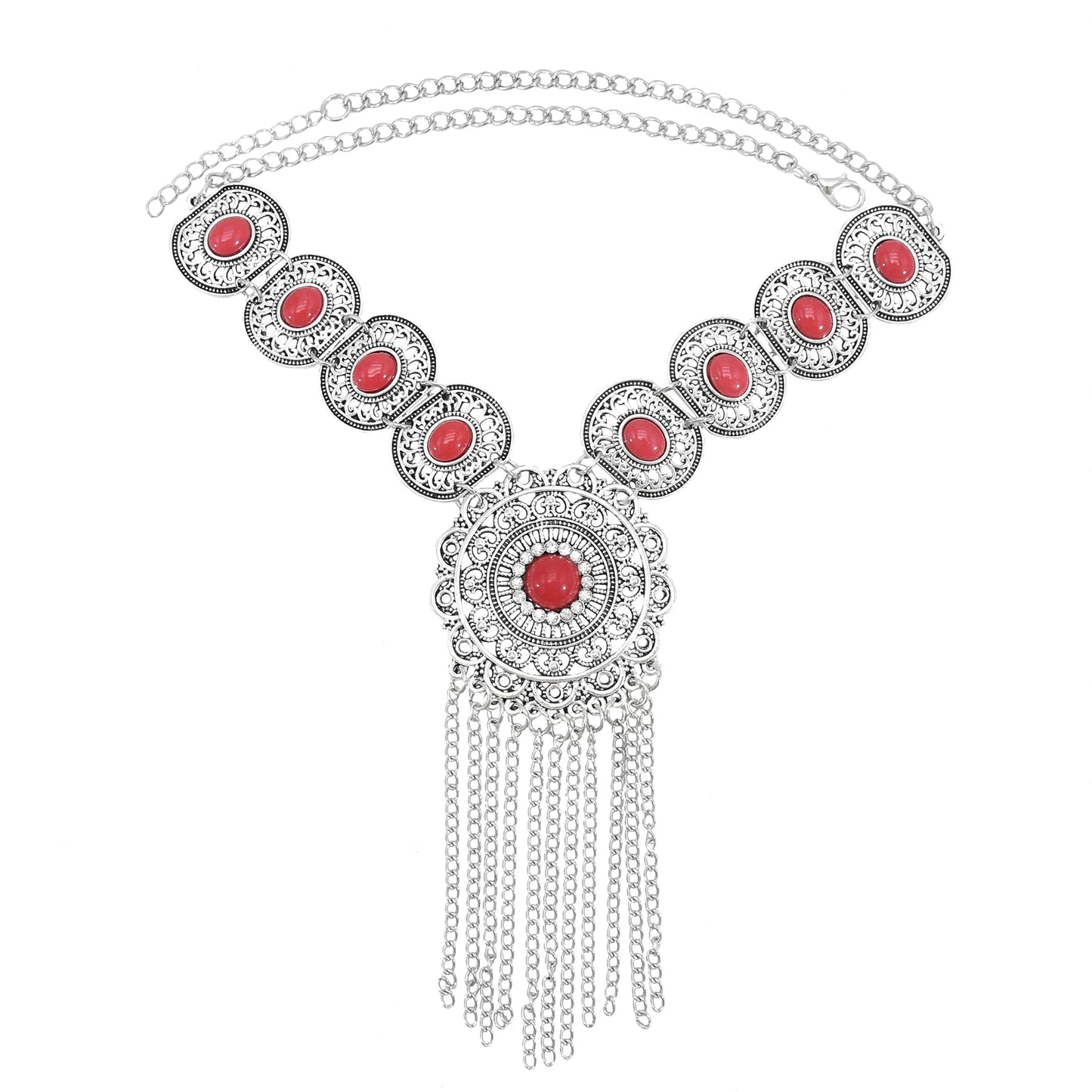 Bohemian Turkish Ethnic Metal Gypsy Beach Choker Bib Coin Tassel Collar Necklace For Women Indian Charm Turk Party Jewelry