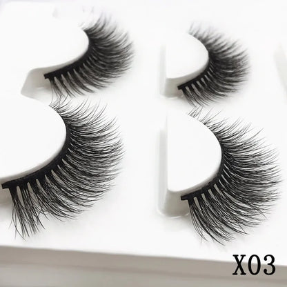 SHIDISHANGPIN 3 pairs natural false eyelashes fake lashes long makeup 3d mink lashes eyelash extension mink eyelashes for beauty