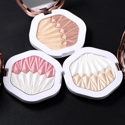 O.TWO.O Shell Highlighter Powder Palette Pearl White Pink Purple Shimmer Face Illuminator Contouring Glowing Makeup