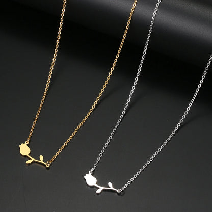 Stainless Steel Necklaces Rose Valentines Pendant Collar Chain Fashion Necklace For Women Jewelry Wedding Party Wife Gifts 1Pcs