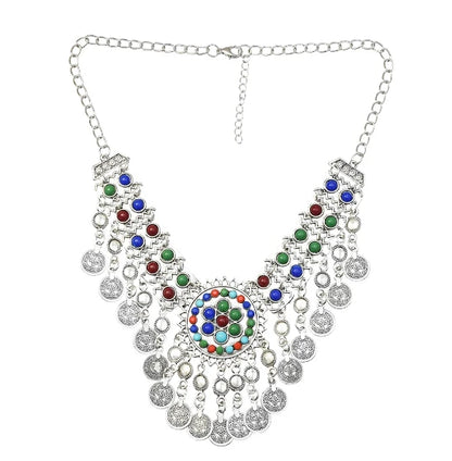 Bohemian Turkish Ethnic Metal Gypsy Beach Choker Bib Coin Tassel Collar Necklace For Women Indian Charm Turk Party Jewelry