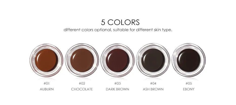 FOCALLURE 5 Color Waterproof Eyebrow Pomade Gel Eyebrow Tint Makeup Enhancer Cosmetic Eye Makeup Eye Brow Cream With Brush