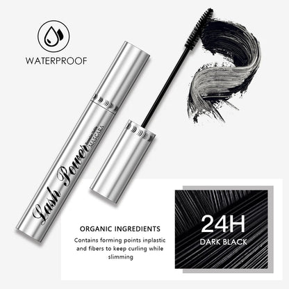 QIBEST Cosmetics Black Mascara Lengthens Eyelashes Extra Volume Waterproof Natural Lashes Female Professional Makeup