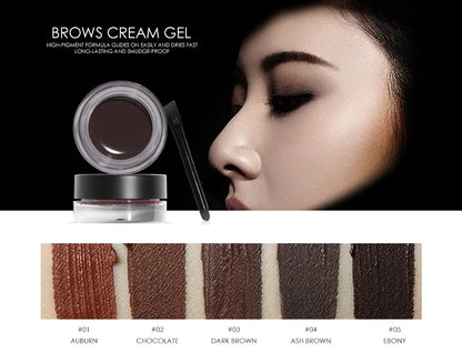 FOCALLURE 5 Color Waterproof Eyebrow Pomade Gel Eyebrow Tint Makeup Enhancer Cosmetic Eye Makeup Eye Brow Cream With Brush