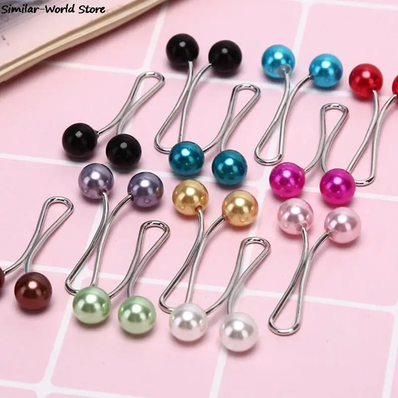 Lady Scarf Clips Pearl Scarf Brooch Pin Shawl Scarf  Head Scarf Holder 12pcs set