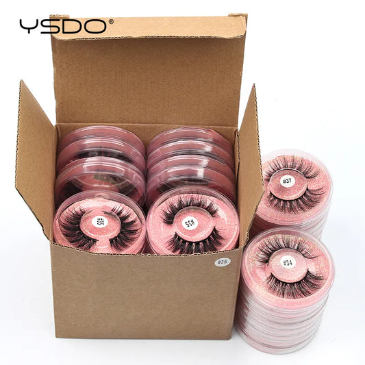 YSDO Mink Lashes Wholesale 4/20/30/50/100 Pcs 3D Mink Eyelashes Thick Fake Lashes Makeup Natural False Eyelashes In Bulk Cilios