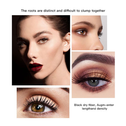 QIBEST Cosmetics Black Mascara Lengthens Eyelashes Extra Volume Waterproof Natural Lashes Female Professional Makeup