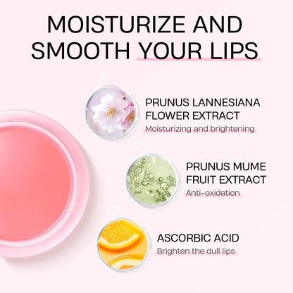 LAIKOU Cherry Blossom Lip Serum Mask Dry Crack Peeling Repair Reduce Lip Fine Lines Essence Moisturizing Sakura Beauty Care 8g