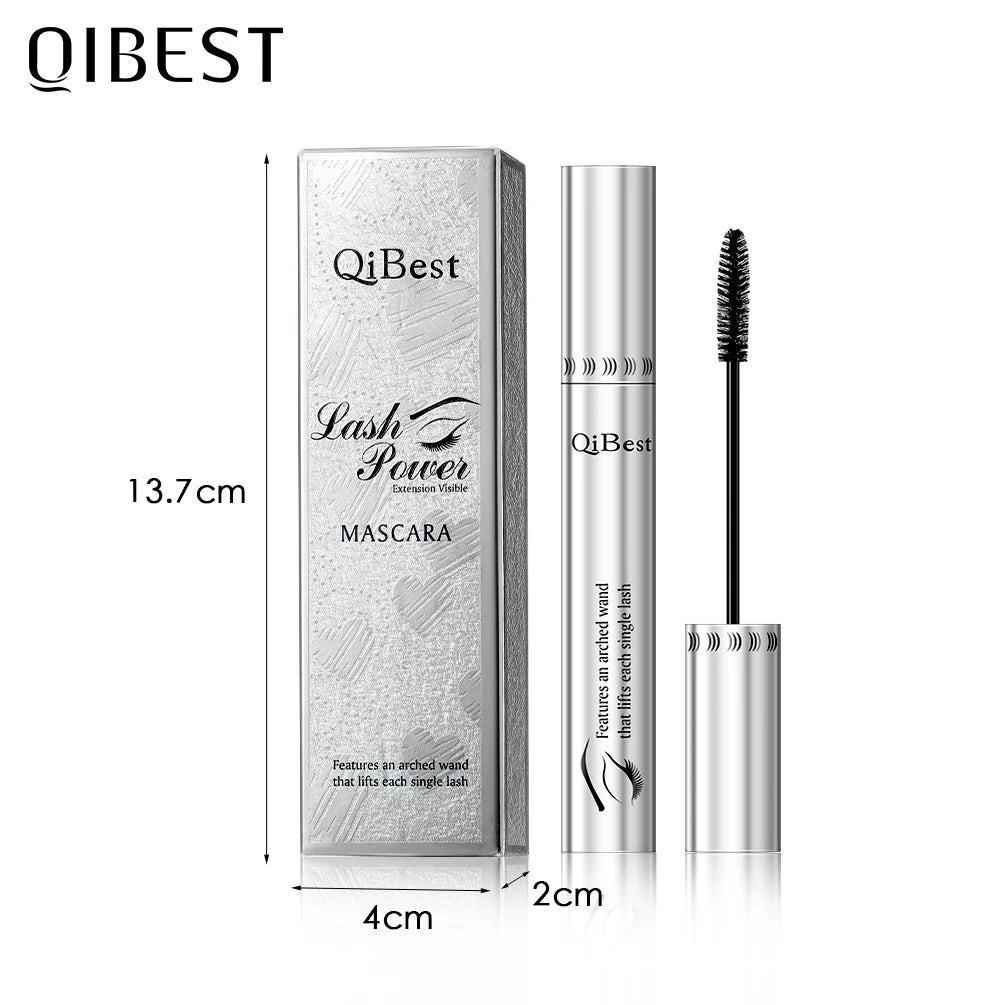 QIBEST Black Mascara 4D Volume Waterproof Lash Eyelashes Extension Lengthening Eyelashes Liquid Rimel Mascara Cosmetics Makeup