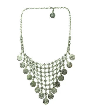 Bohemian Turkish Ethnic Metal Gypsy Beach Choker Bib Coin Tassel Collar Necklace For Women Indian Charm Turk Party Jewelry