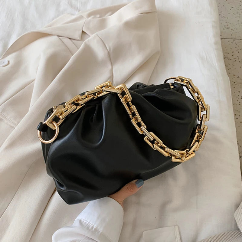 Luxurious Acrylic chain Women Handbag Summer bag shoulder cloud bag fashion simple chain underarm bag shoulder bag