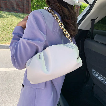 Luxurious Acrylic chain Women Handbag Summer bag shoulder cloud bag fashion simple chain underarm bag shoulder bag