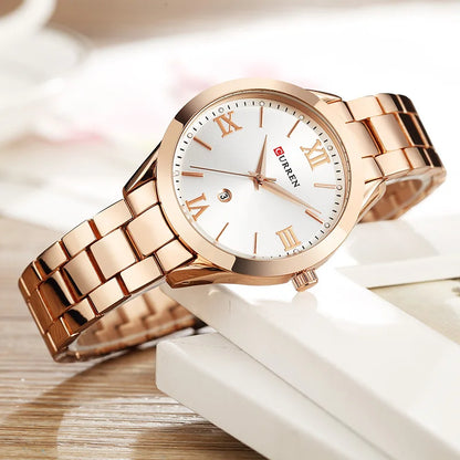 CURREN Gold Watch Women Watches Ladies Creative Steel Women's Bracelet Watches Female Clock