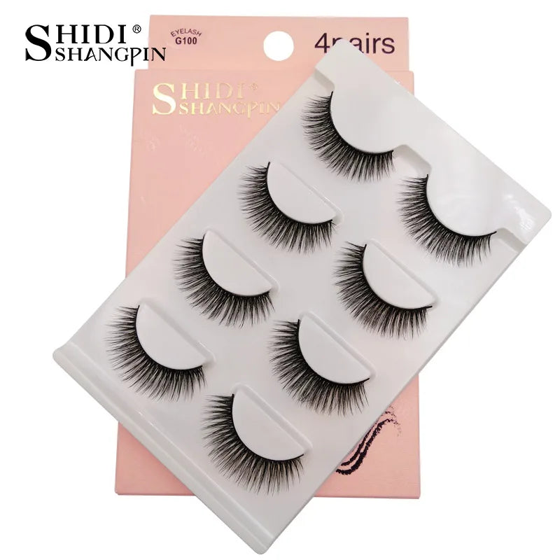 YSDO 3/4 Pairs Eyelashes Natural Long 3d Mink Lashes Faux Cils Hand Made Mink Eyelashes Strip Makeup False Lashes Volume Cilios