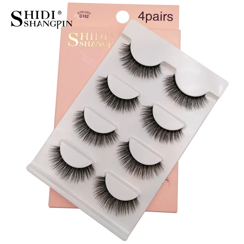 YSDO 3/4 Pairs Eyelashes Natural Long 3d Mink Lashes Faux Cils Hand Made Mink Eyelashes Strip Makeup False Lashes Volume Cilios