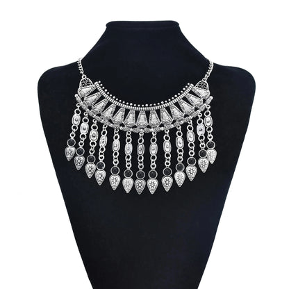 Bohemian Turkish Ethnic Metal Gypsy Beach Choker Bib Coin Tassel Collar Necklace For Women Indian Charm Turk Party Jewelry
