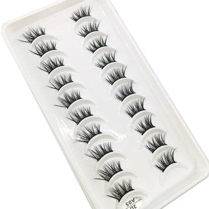 10 Pairs Crisscross Half Eye Lashes Natural False Eyelashes Handmade Faux 3D Mink Lashes Makeup Tools Eyelash Extension