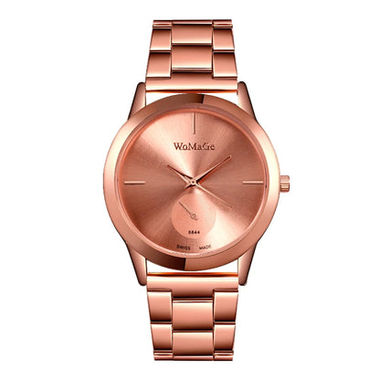 WoMaGe Women Watches Fashion Luxury Women Gold Watches Stainless Steel Quartz Watches