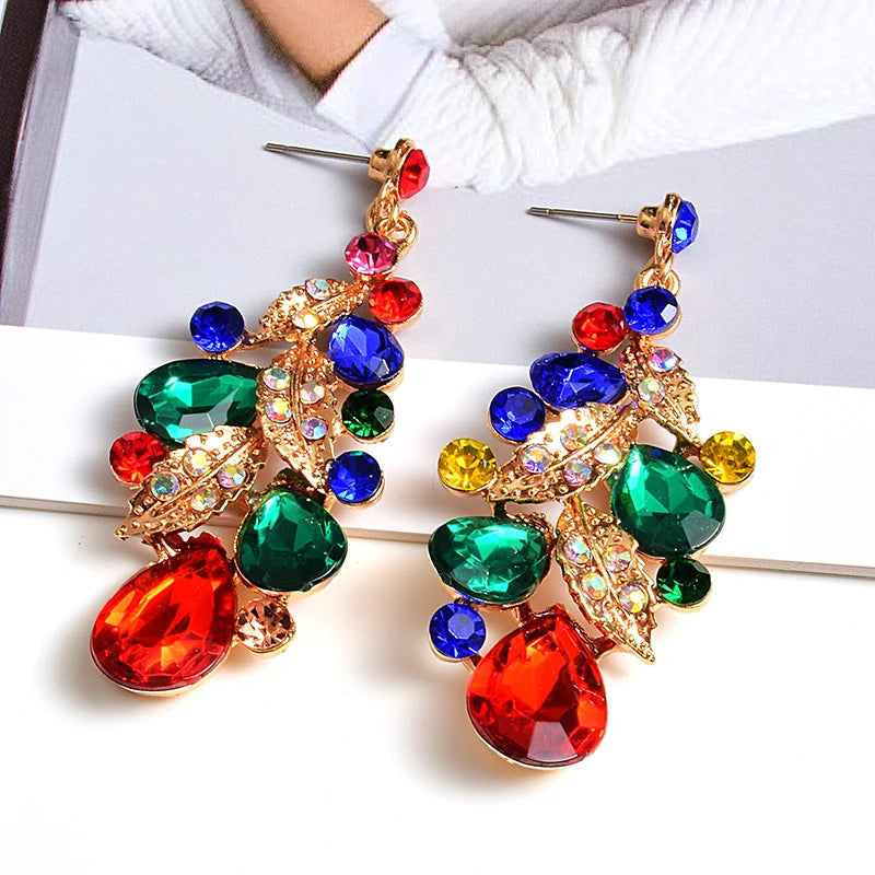 Statement Luxury Necklace Accessories High-quality Handmade Fashion Colorful Crystals Rhinestones Necklaces Jewelry For Women