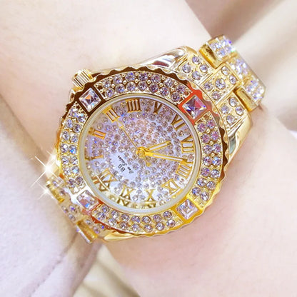 Women Watches Diamond Gold Watch Ladies Wrist Watches Luxury Brand Rhinestone Women's Bracelet Watches Female Relogio Feminino