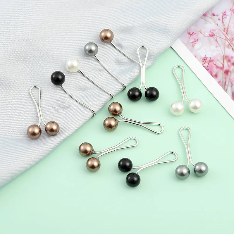 Anti Slip Brooch Pins Scarf  Clips Pearl Stylish Brooch for Women Jewelry