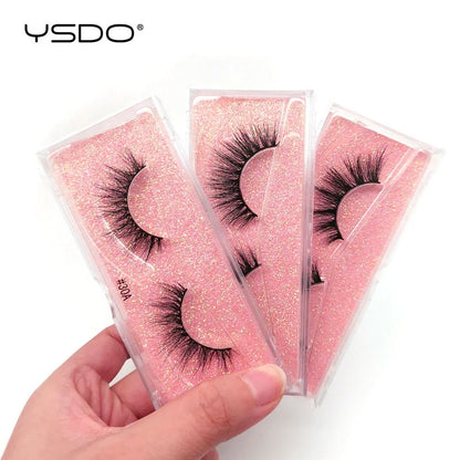 YSDO 1 Pair 3D Mink Eyelashes Cruelty Free Lashes Fluffy Full Strip Thick False Eyelashes Cils Makeup Dramatic Real Mink Lashes