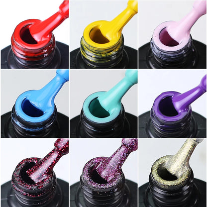 Parkson New Glitter Color Series Gel Nail Polish 8ml Soak Off UV LED Nail Art Manicure Lacquer Varnish 114 Colors Gel Lak Primer