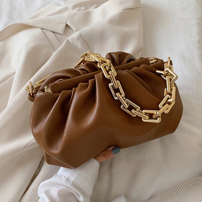 Luxurious Acrylic chain Women Handbag Summer bag shoulder cloud bag fashion simple chain underarm bag shoulder bag