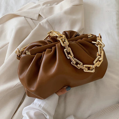 Luxurious Acrylic chain Women Handbag Summer bag shoulder cloud bag fashion simple chain underarm bag shoulder bag