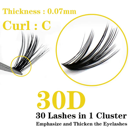 IEEYEEY 60 Bunches Mink Lashes Natural C/D Volume Russian Extension Individual False Eyelashes 20/30D Cluster Eyelashes Makeup Wholesale