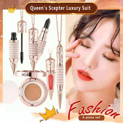 Queen's Scepter Makeup Set Air Cushion BB Cream Mascara Eyeliner Lipstick Lip Tint Make Up Kit Gift Box