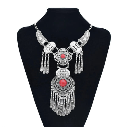 Bohemian Turkish Ethnic Metal Gypsy Beach Choker Bib Coin Tassel Collar Necklace For Women Indian Charm Turk Party Jewelry