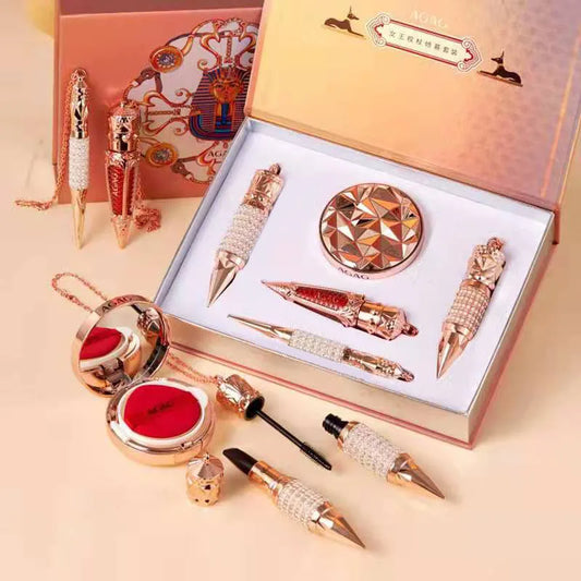 Queen's Scepter Makeup Set Air Cushion BB Cream Mascara Eyeliner Lipstick Lip Tint Make Up Kit Gift Box
