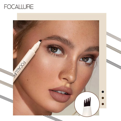FOCALLURE 4 Forks Waterproof Eyebrow Pencil Ultra-fine Sweat-proof Long Lasting Natural Eye Brow Tattoo Tint Enhancers Cosmetics