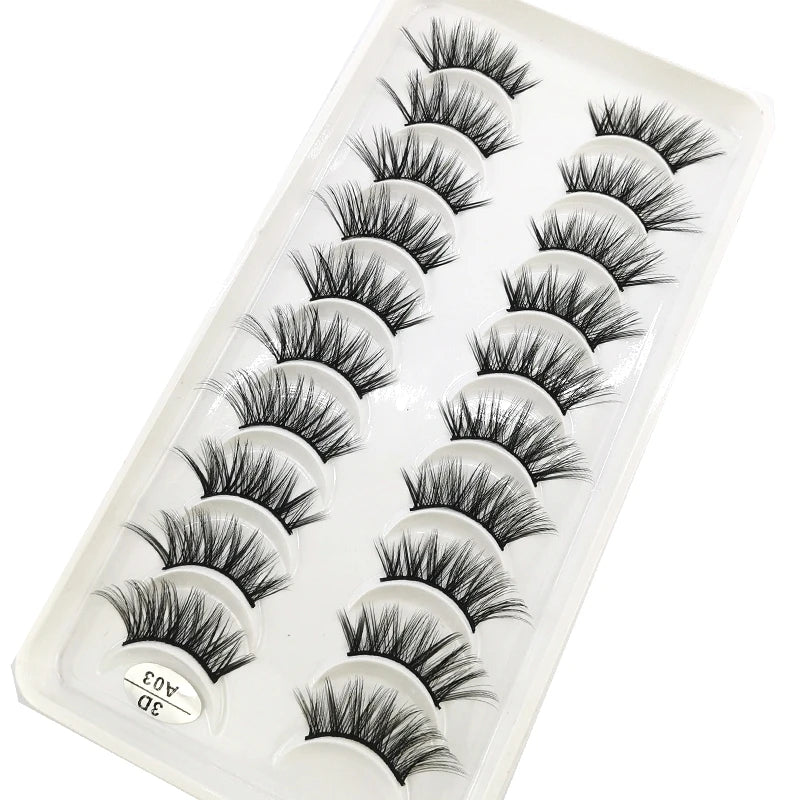 10 Pairs Crisscross Half Eye Lashes Natural False Eyelashes Handmade Faux 3D Mink Lashes Makeup Tools Eyelash Extension