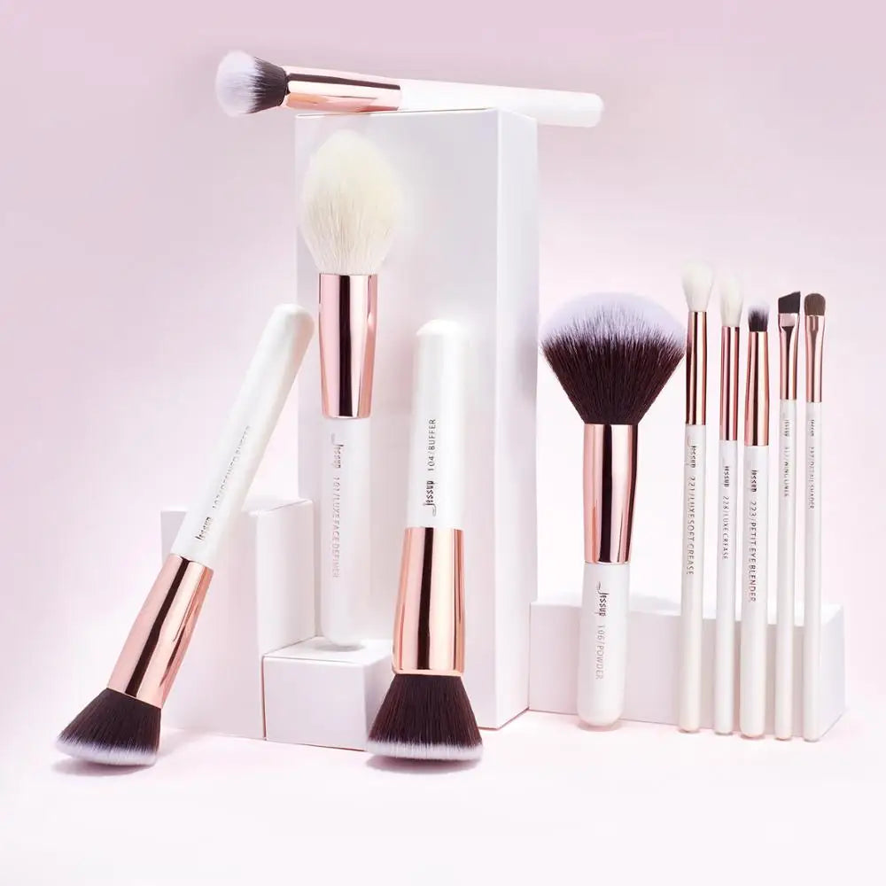 Jessup Makeup Brushes Set Dropshipping Pearl-White-Rose-Gold Pinceaux Maquillage Cosmetic Tools Eyeshadow Powder Definer 6-25pcs