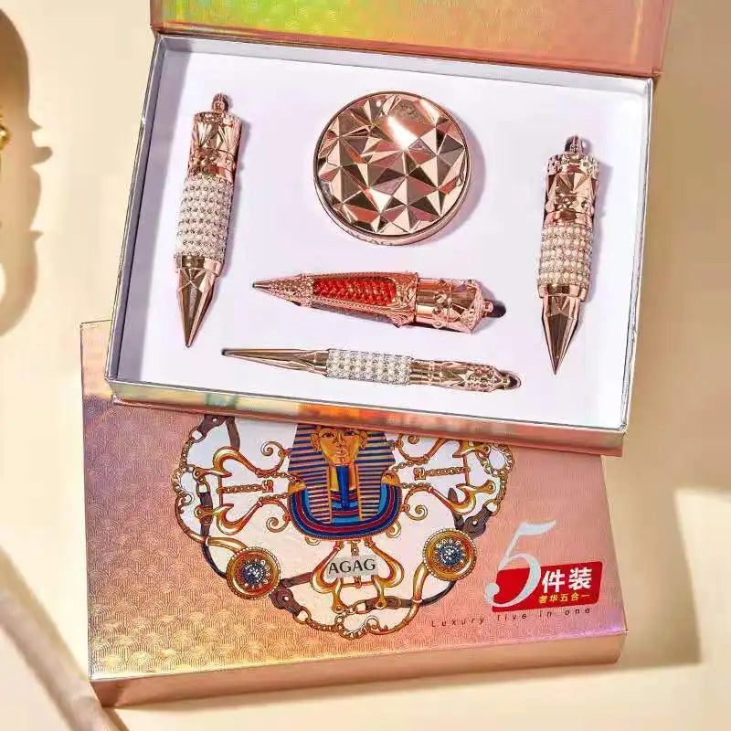Queen's Scepter Makeup Set Air Cushion BB Cream Mascara Eyeliner Lipstick Lip Tint Make Up Kit Gift Box