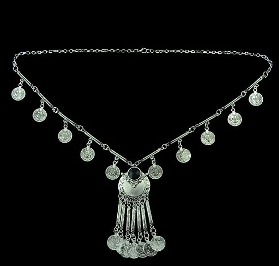Bohemian Turkish Ethnic Metal Gypsy Beach Choker Bib Coin Tassel Collar Necklace For Women Indian Charm Turk Party Jewelry