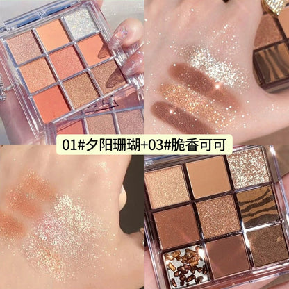 Chocolate Jiugongge Glitter Matte Nude Makeup Eye Shadow Platte