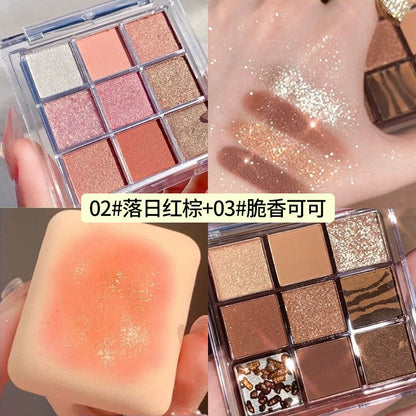 Chocolate Jiugongge Glitter Matte Nude Makeup Eye Shadow Platte