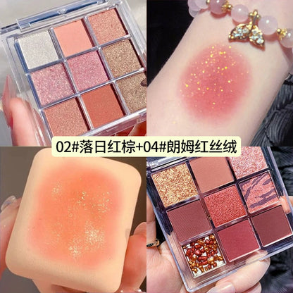 Chocolate Jiugongge Glitter Matte Nude Makeup Eye Shadow Platte