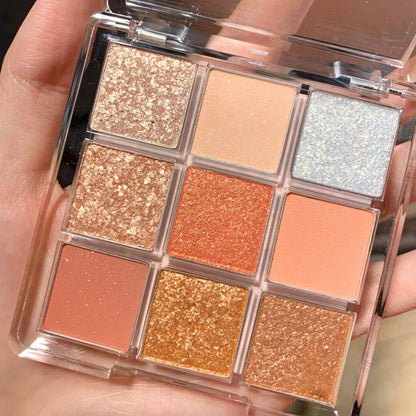 Chocolate Jiugongge Glitter Matte Nude Makeup Eye Shadow Platte