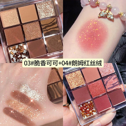 Chocolate Jiugongge Glitter Matte Nude Makeup Eye Shadow Platte