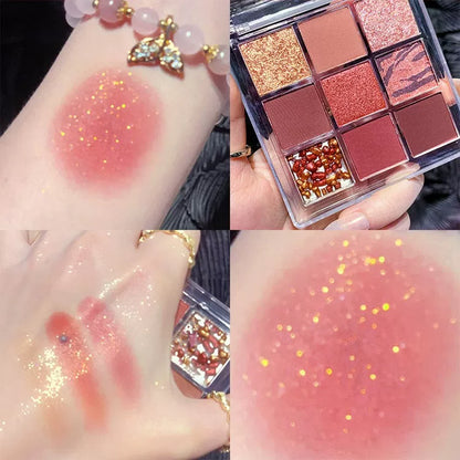 Chocolate Jiugongge Glitter Matte Nude Makeup Eye Shadow Platte