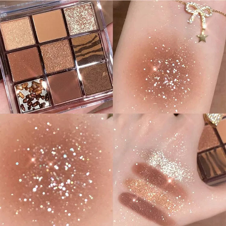 Chocolate Jiugongge Glitter Matte Nude Makeup Eye Shadow Platte